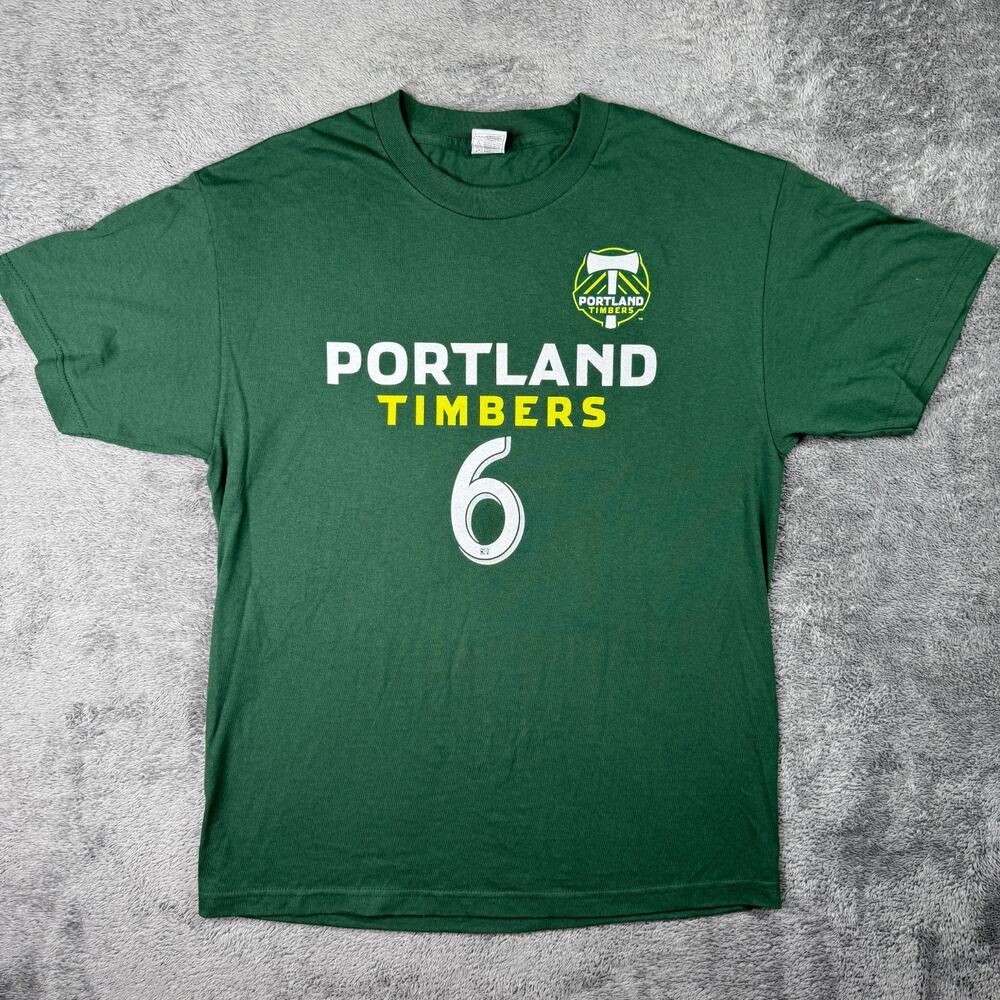 Portland Timbers Shirt Darlington Nagbe #6 Mens L Green Crew Neck Soccer Tee